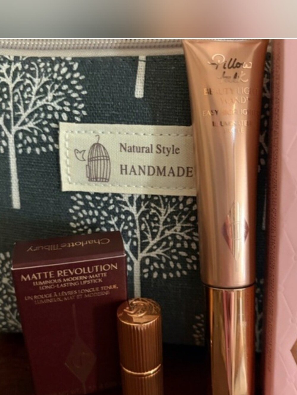 Charlotte Tilbury Pink Leopard Lip Trio & Cosmetic Bag Set